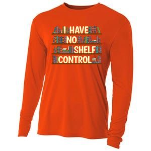 I Have No Shelf Control Book Lover Reading Bookworm Library Gift Cooling Performance Long Sleeve Crew