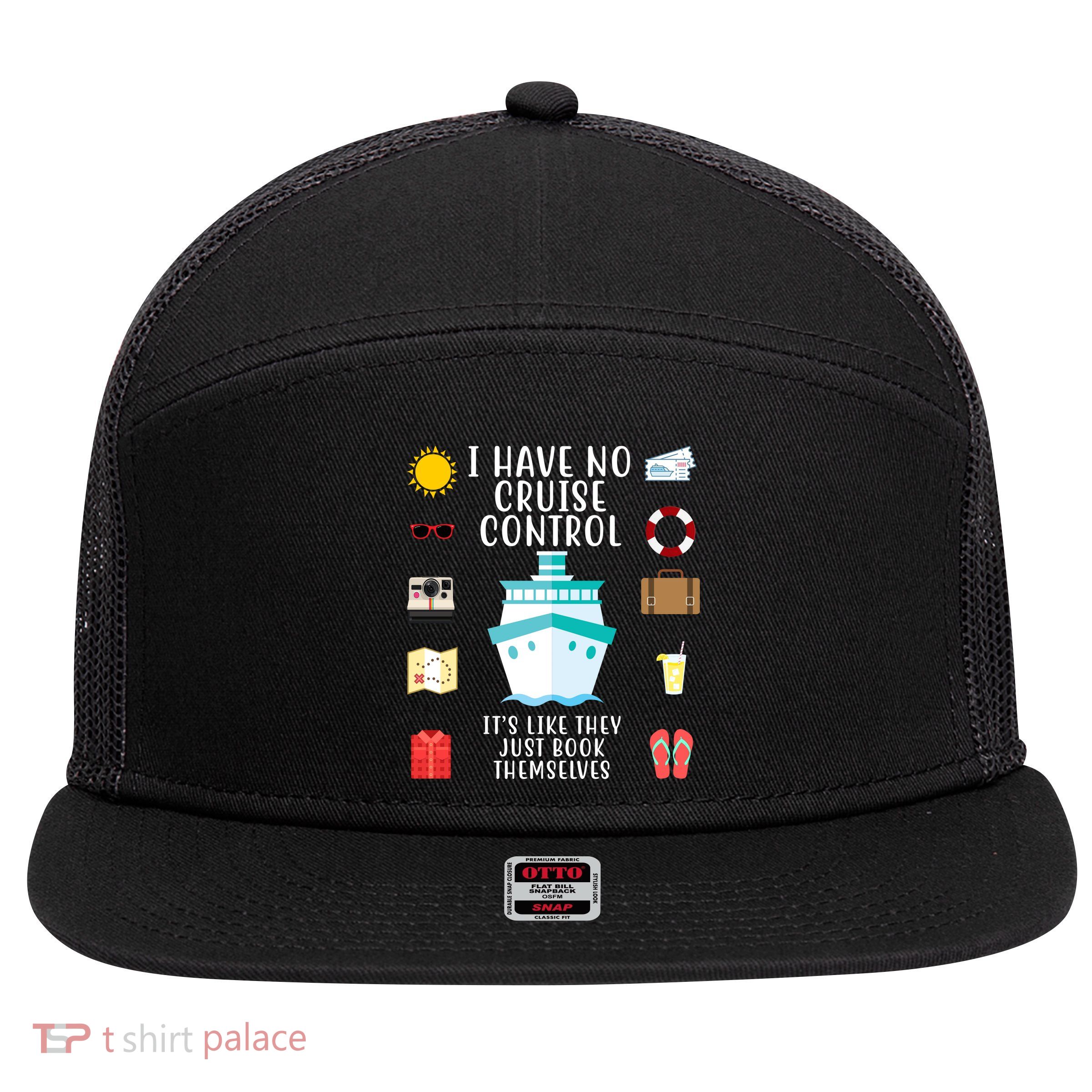 I Have No Cruise Control Funny 7 Panel Mesh Trucker Snapback Hat