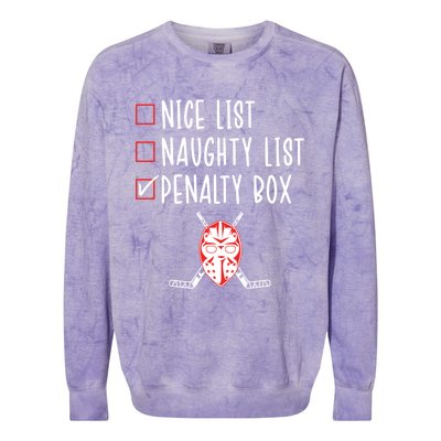 Ice Hockey Naughty List Funny Ice Hockey Player Christmas Funny Gift Colorblast Crewneck Sweatshirt