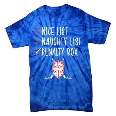 Ice Hockey Naughty List Funny Ice Hockey Player Christmas Funny Gift Tie-Dye T-Shirt