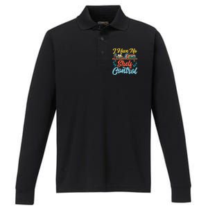 I Have No Sh Control Book Lover Bookish Funny Gift Performance Long Sleeve Polo