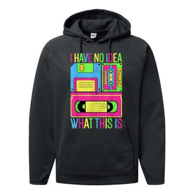 I Have No Idea What This Is Men Women 70s 80s 90s Outfit Performance Fleece Hoodie