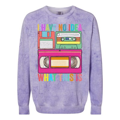 I Have No Idea What This Is 70s 80s 90s Outfit Men Women Kids Colorblast Crewneck Sweatshirt