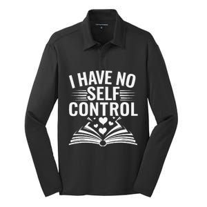 I Have No Shelf Control Funny Read Book Reading Librarian Silk Touch Performance Long Sleeve Polo