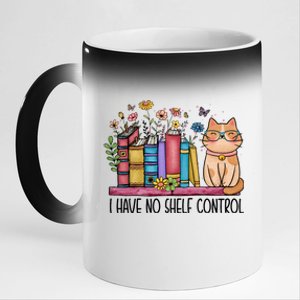 I Have No Shelf Control Literature Library Book Cat Lovers 11oz Black Color Changing Mug