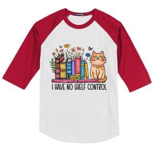 I Have No Shelf Control Literature Library Book Cat Lovers Kids Colorblock Raglan Jersey