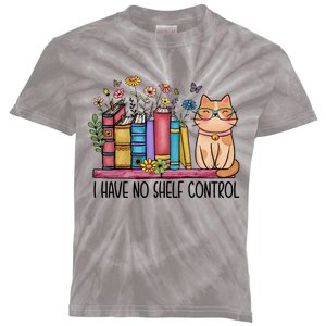 I Have No Shelf Control Literature Library Book Cat Lovers Kids Tie-Dye T-Shirt