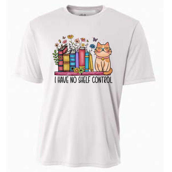 I Have No Shelf Control Literature Library Book Cat Lovers Cooling Performance Crew T-Shirt