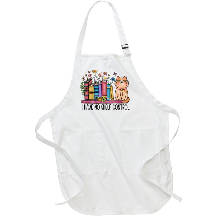 I Have No Shelf Control Literature Library Book Cat Lovers Full-Length Apron With Pockets