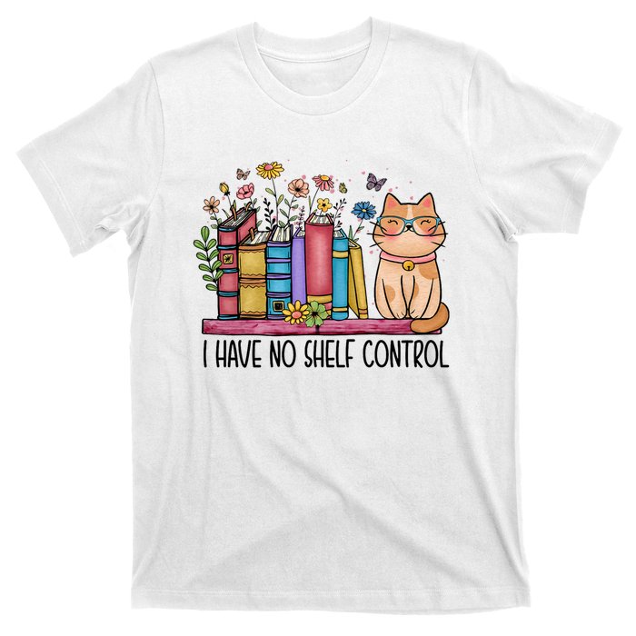 I Have No Shelf Control Literature Library Book Cat Lovers T-Shirt