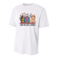 I Have No Shelf Control Literature Library Book Cat Lovers Youth Performance Sprint T-Shirt