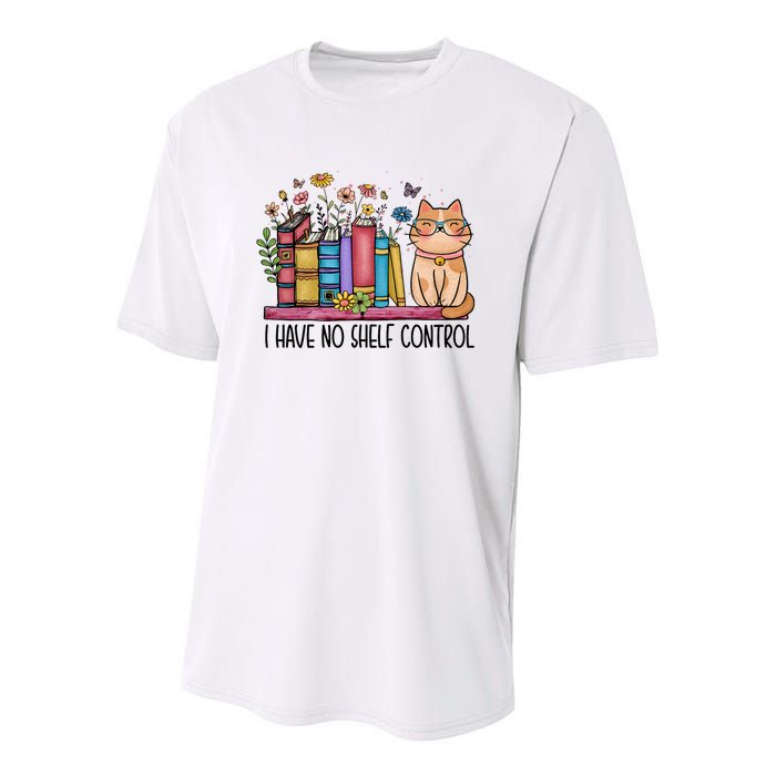 I Have No Shelf Control Literature Library Book Cat Lovers Youth Performance Sprint T-Shirt