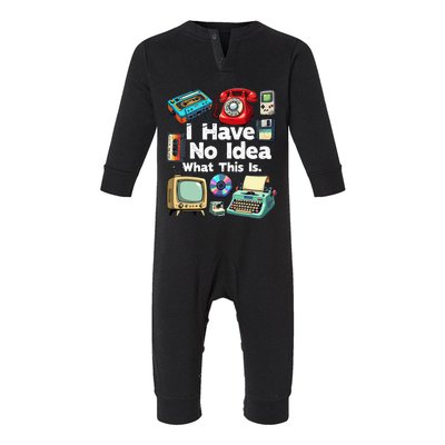 I Have No Idea What This Is 80s Bro 1980s Fashion 80 Party Infant Fleece One Piece