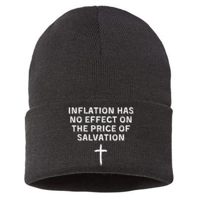 Inflation Has No Effect On The Price Of Salvation Christian Sustainable Knit Beanie