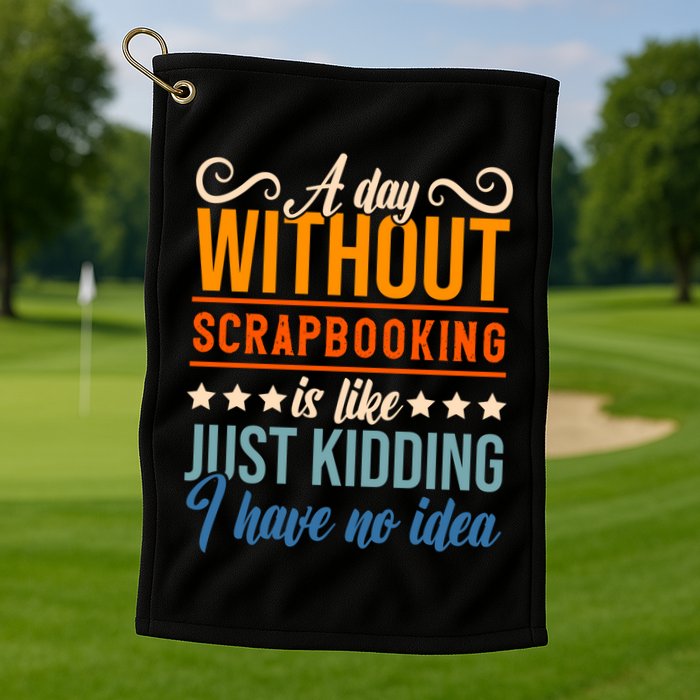 I Have No Idea A Day Without Scrapbooking Funny Gift Golf Towel