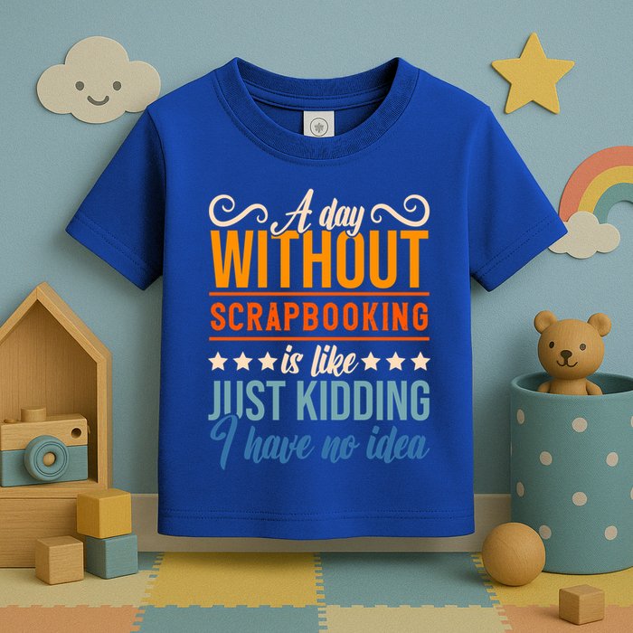 I Have No Idea A Day Without Scrapbooking Funny Gift Toddler T-Shirt