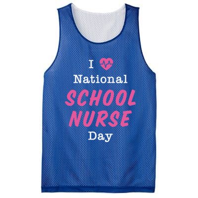 I Heart National School Nurse Day Gift Mesh Reversible Basketball Jersey Tank