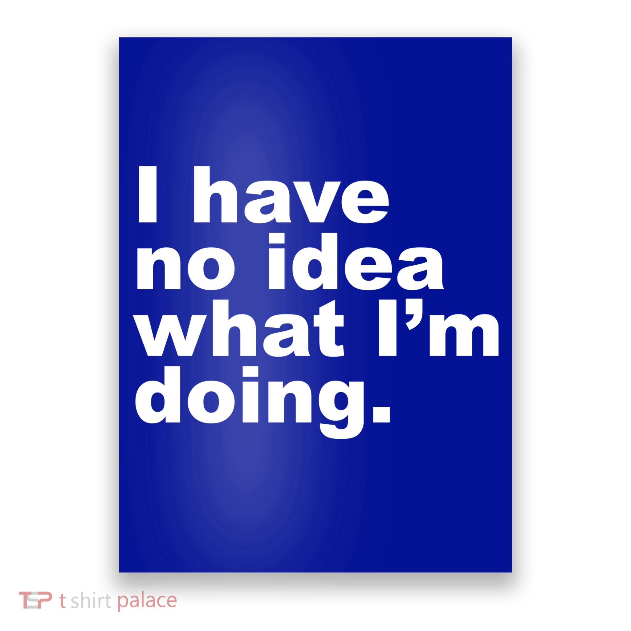 I Have No Idea What I'm Doing Funny Slogan Poster