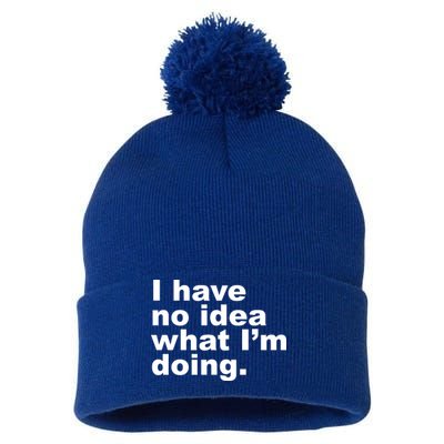 I Have No Idea What I'm Doing Funny Slogan Pom Pom 12in Knit Beanie