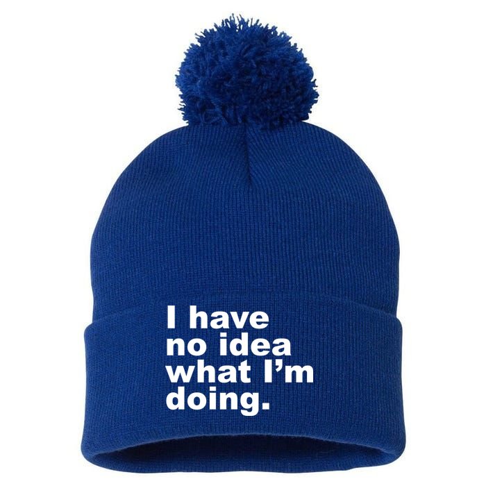 I Have No Idea What I'm Doing Funny Slogan Pom Pom 12in Knit Beanie