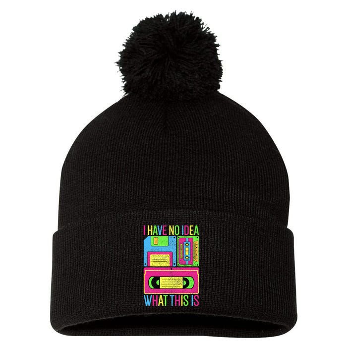 I Have No Idea What This Is 70s 80s 90s Pom Pom 12in Knit Beanie