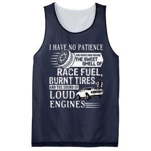 I Have No Patience Race Fuel Burnt Tires Drag Racing Mesh Reversible Basketball Jersey Tank