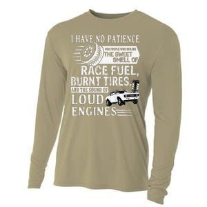 I Have No Patience Race Fuel Burnt Tires Drag Racing Cooling Performance Long Sleeve Crew