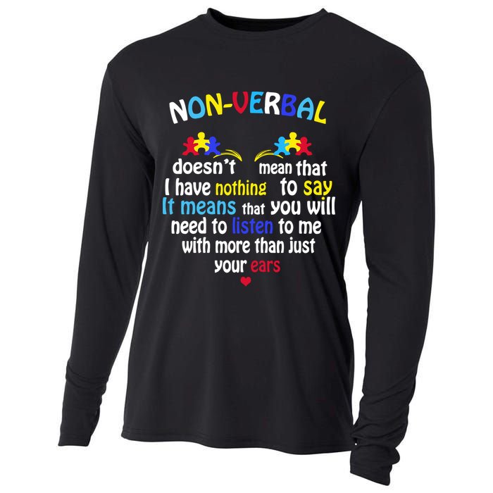 I Have NONVERBAL Autism Awareness , Autism  Cooling Performance Long Sleeve Crew