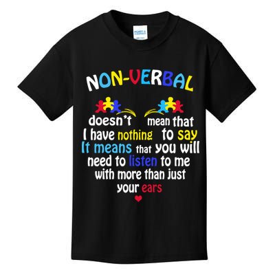 I Have NONVERBAL Autism Awareness , Autism  Kids T-Shirt
