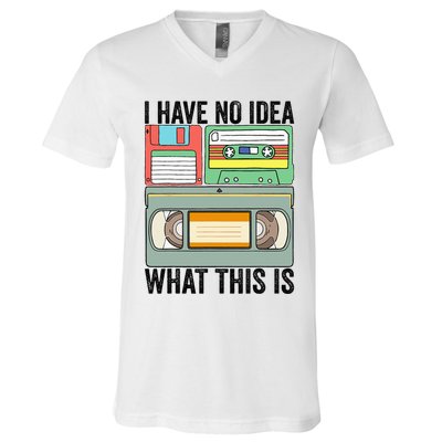 I Have No Idea What This Is 80s 90s Cassette V-Neck T-Shirt