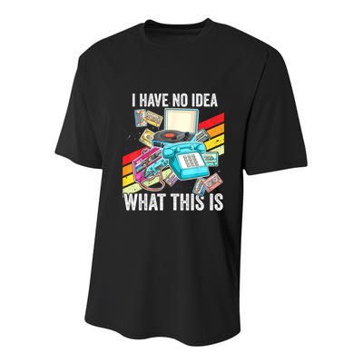 I Have No Idea What This Is 70s 80s 90s Theme Outfit Youth Performance Sprint T-Shirt