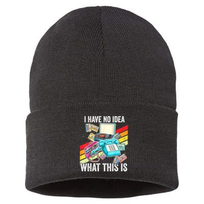 I Have No Idea What This Is 70s 80s 90s Theme Outfit Sustainable Knit Beanie