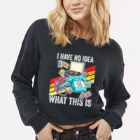 I Have No Idea What This Is 70s 80s 90s Theme Outfit Cropped Pullover Crew