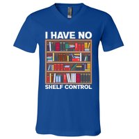 I Have No Shelf Control Funny Book Lover Bookshelf Reading Gift V-Neck T-Shirt