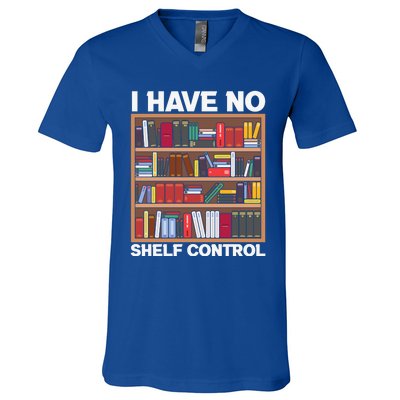 I Have No Shelf Control Funny Book Lover Bookshelf Reading Gift V-Neck T-Shirt