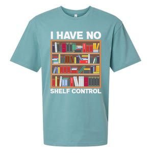 I Have No Shelf Control Funny Book Lover Bookshelf Reading Gift Sueded Cloud Jersey T-Shirt