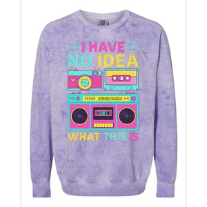 I Have No Idea What This Is Outfit 80s 90s Colorblast Crewneck Sweatshirt