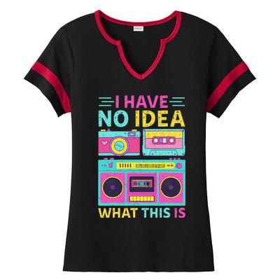 I Have No Idea What This Is Outfit 80s 90s Ladies Halftime Notch Neck Tee