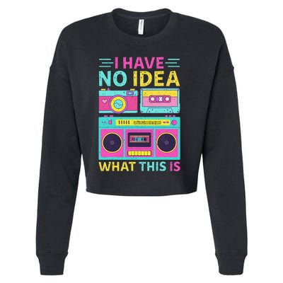 I Have No Idea What This Is Outfit 80s 90s Cropped Pullover Crew