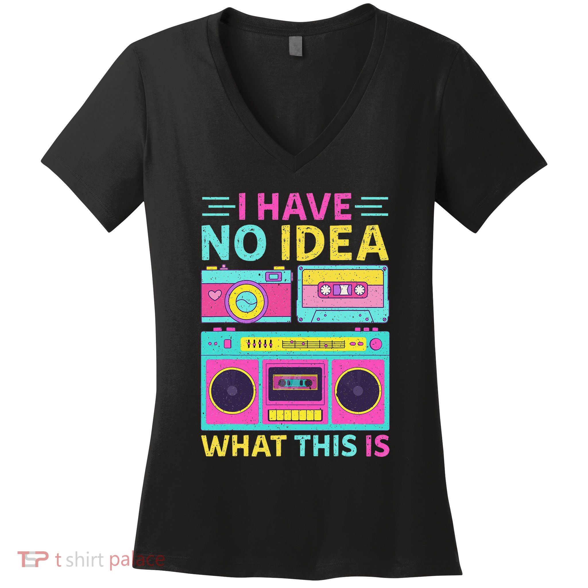 I Have No Idea What This Is Outfit 80s 90s Women's V-Neck T-Shirt