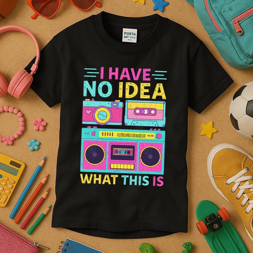 I Have No Idea What This Is Outfit 80s 90s Kids T-Shirt