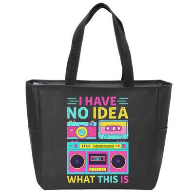 I Have No Idea What This Is Outfit 80s 90s Zip Tote Bag