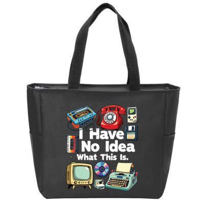 I Have No Idea What This Is 80s Bro 1980s Fashion 80 Party Zip Tote Bag