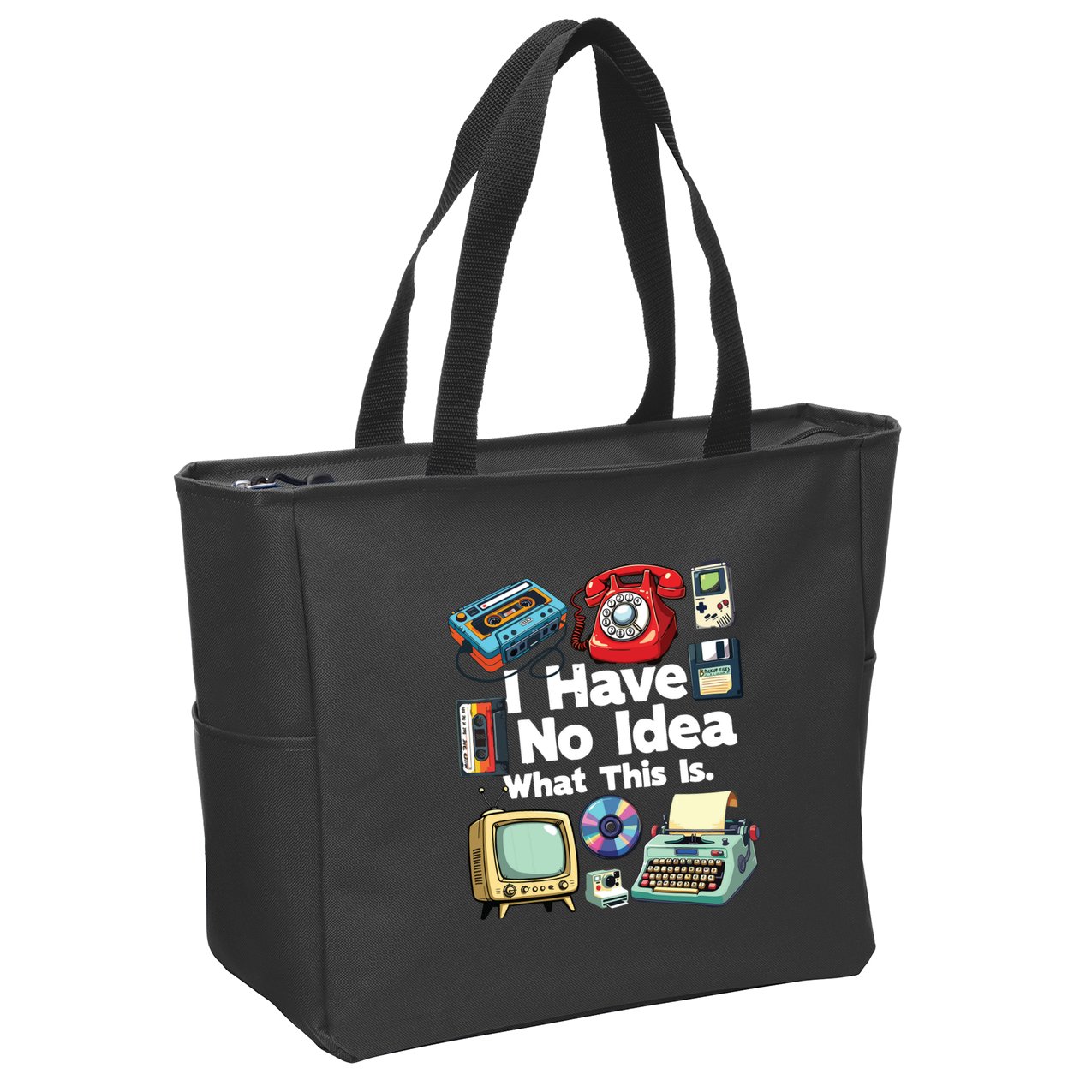 I Have No Idea What This Is 80s Bro 1980s Fashion 80 Party Zip Tote Bag