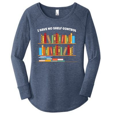 I Have No Shelf Control Librarian Funny Gift Women's Perfect Tri Tunic Long Sleeve Shirt