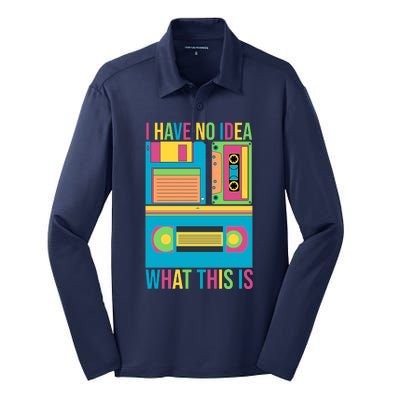 I Have No Idea What This Is Cassette Classic Music Silk Touch Performance Long Sleeve Polo