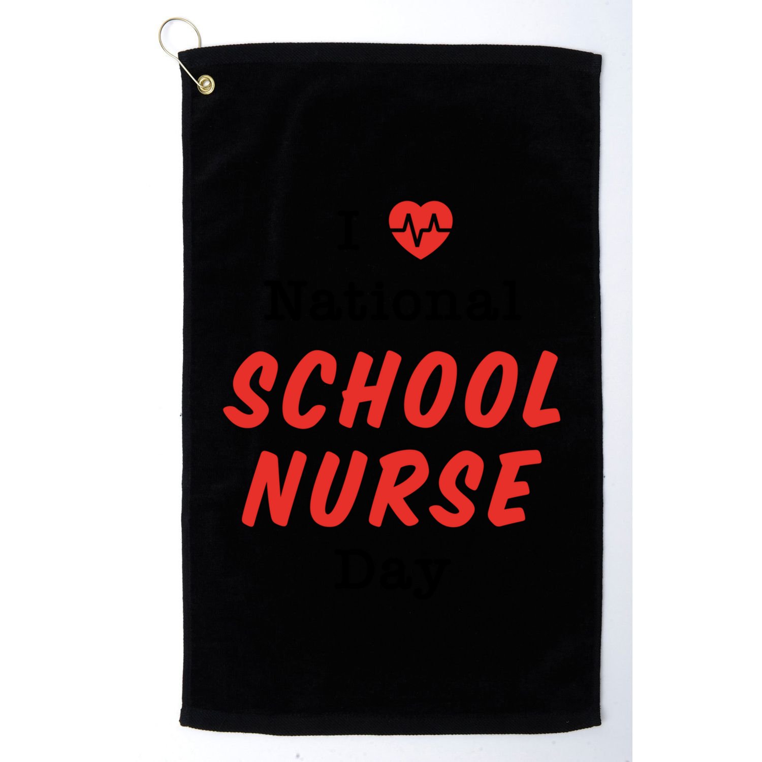 I Heart National School Nurse Day Gift Golf Towel