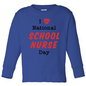 I Heart National School Nurse Day Gift Toddler Long Sleeve Shirt