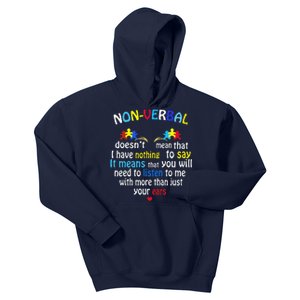 I Have NONVERBAL Autism Awareness Puzzle Piece Kids Hoodie