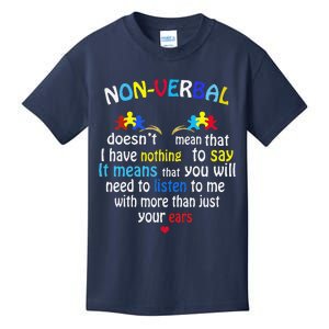 I Have NONVERBAL Autism Awareness Puzzle Piece Kids T-Shirt